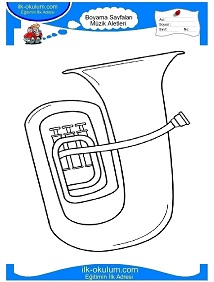 Çocuklar İçin Tuba Boyama Sayfaları 